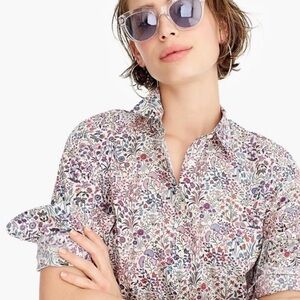J.Crew Liberty Floral Shirt in Tana Lawn Cotton Shepherdly Song Size 8 NWT
